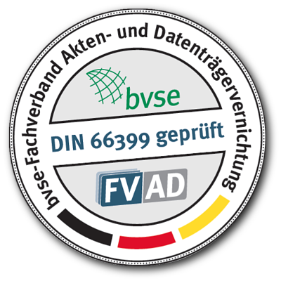Wir sorgen dafür, dass Ihre alten Akten oder Datenträger fachgerecht entsorgt werden. Dafür sind wir zertifiziert.